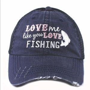 Love me like you love fishing hat